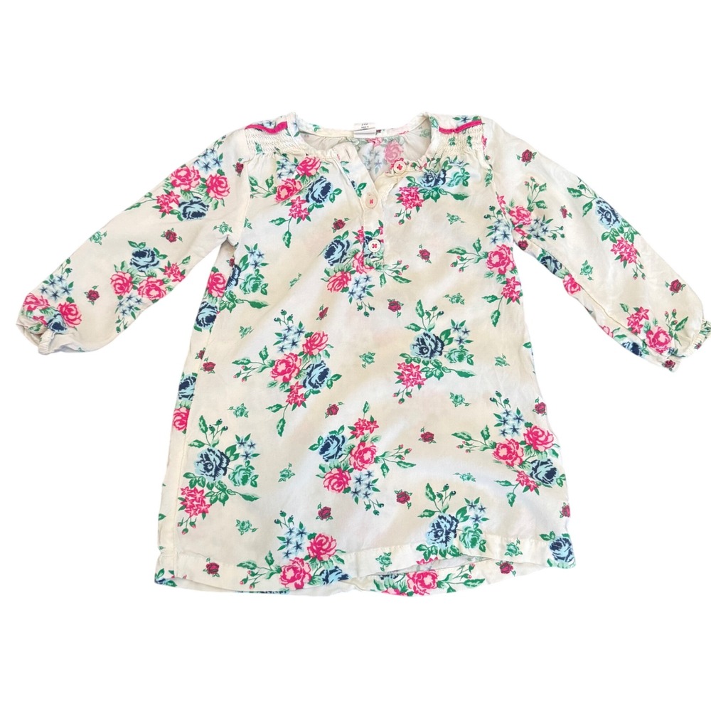 Tucker Tate‎ Girl's Dress Size 24M Floral Print Long Sleeve Cotton Casual